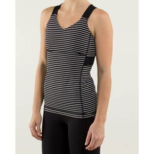 Lululemon Push Ur Limits Tank Parallel Stripe Black White / Black Size 6